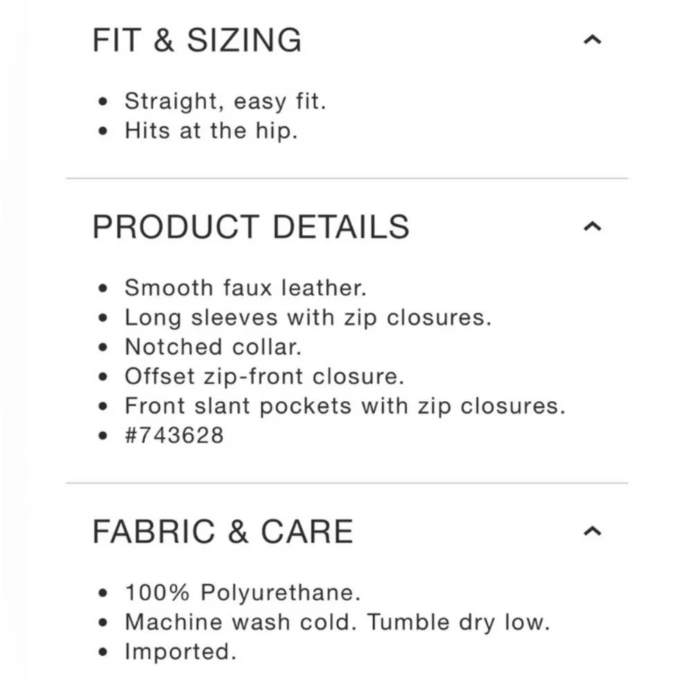 GAP Vegan Faux Leather Bikercore Full Zip Moto Jacket Women’s True Black Small - Picture 14 of 14